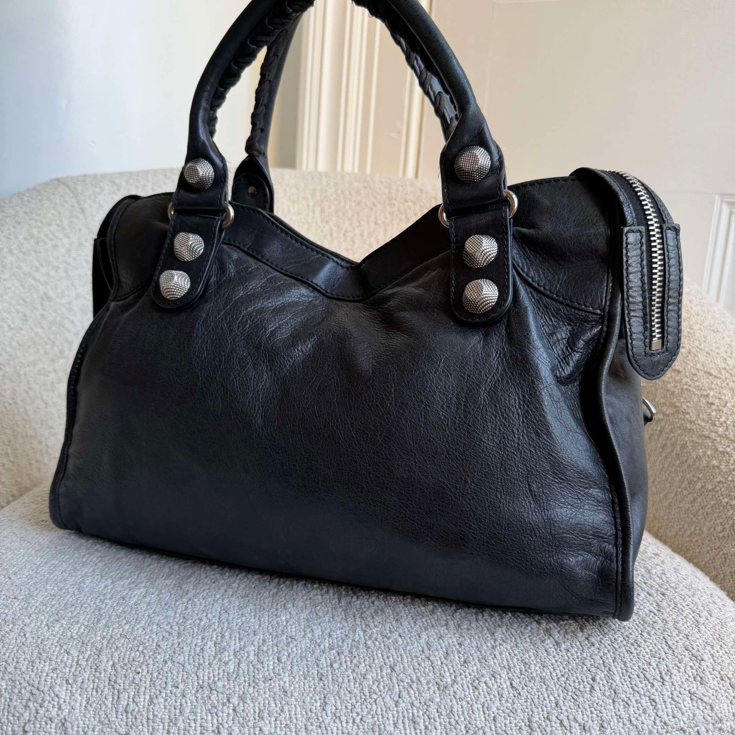2010 Balenciaga The Giant City 21 Leather Black Bag
