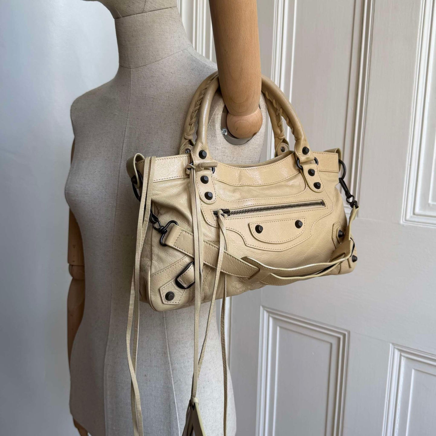2013 Balenciaga First Cream Beige Leather Handbag