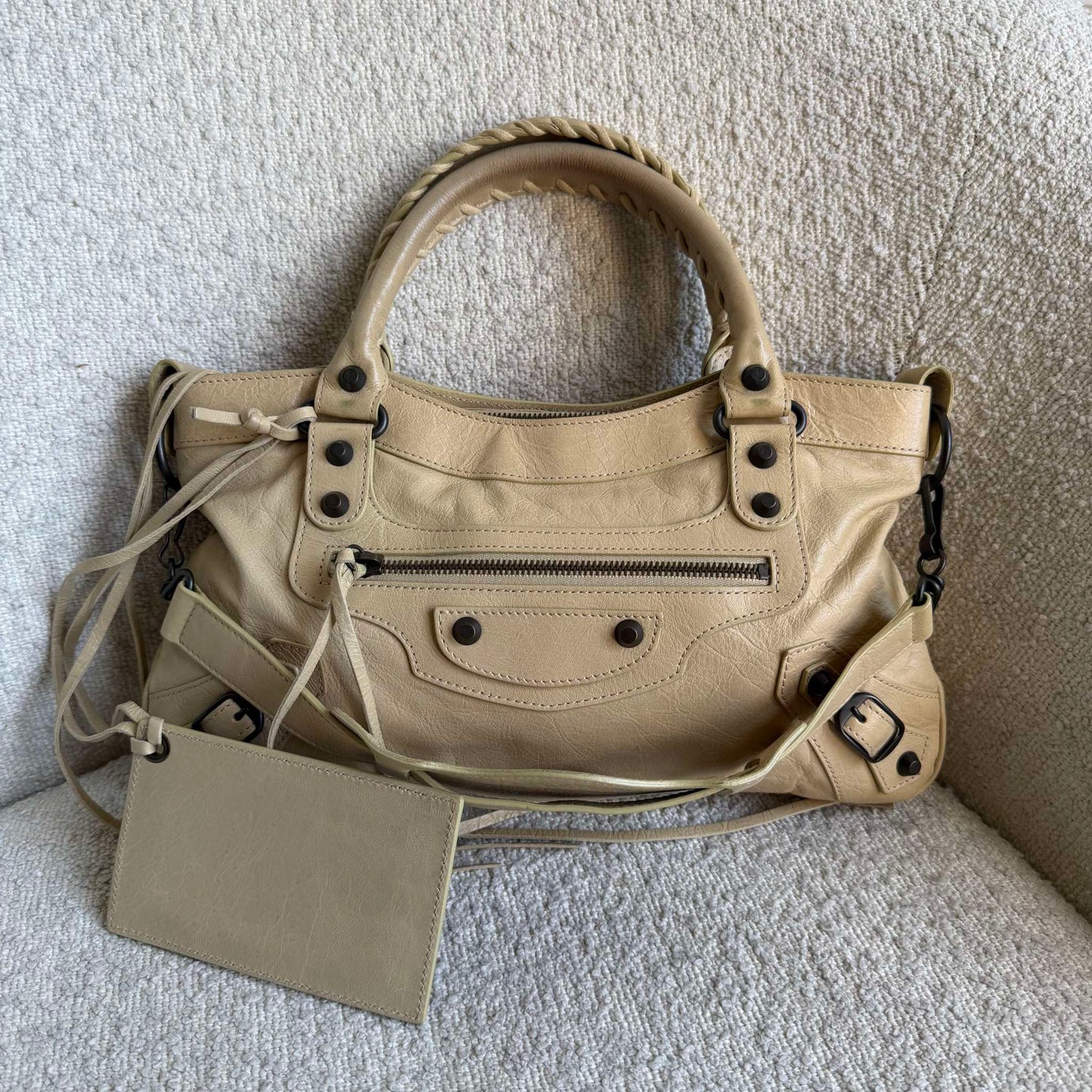 2013 Balenciaga First Cream Beige Leather Handbag