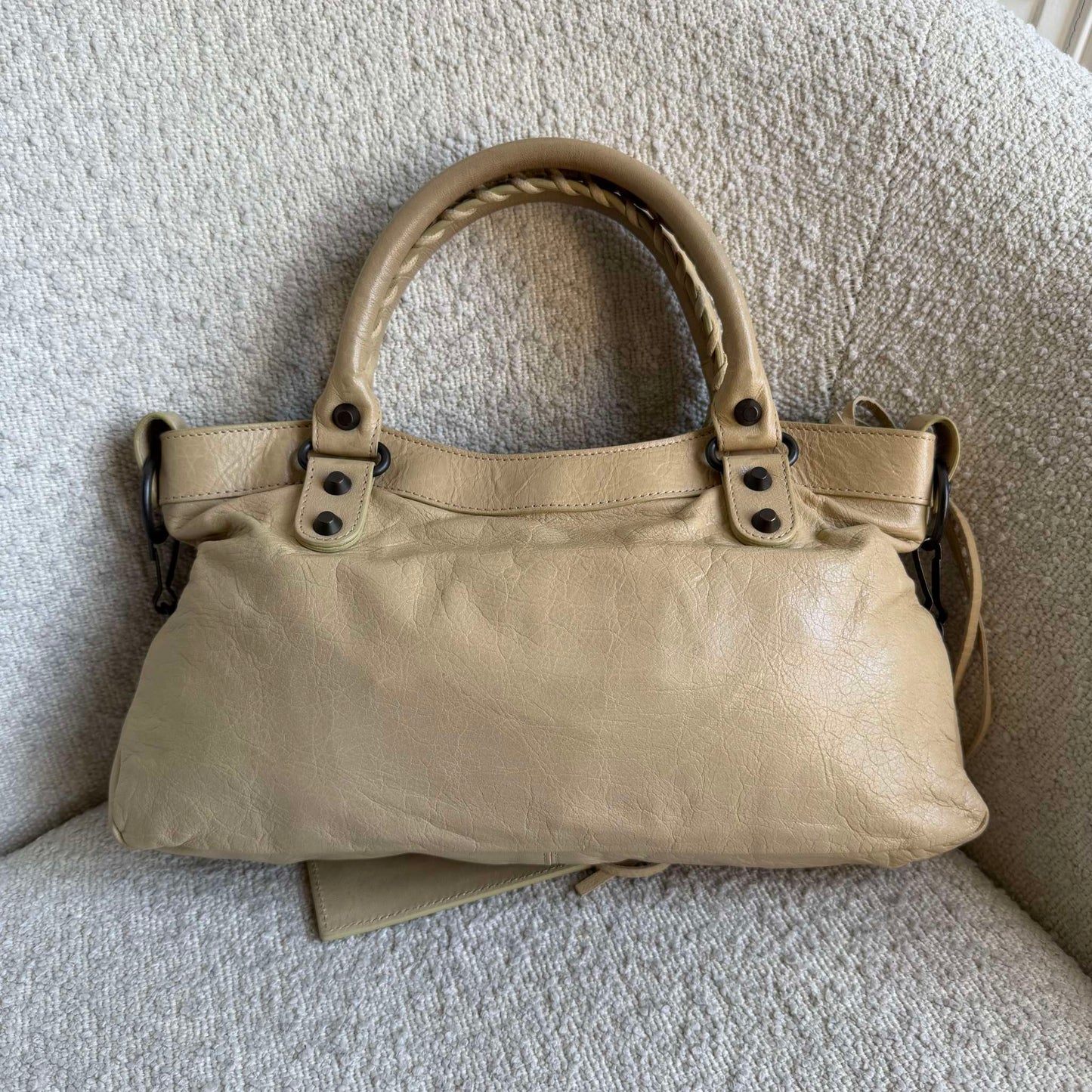 2013 Balenciaga First Cream Beige Leather Handbag