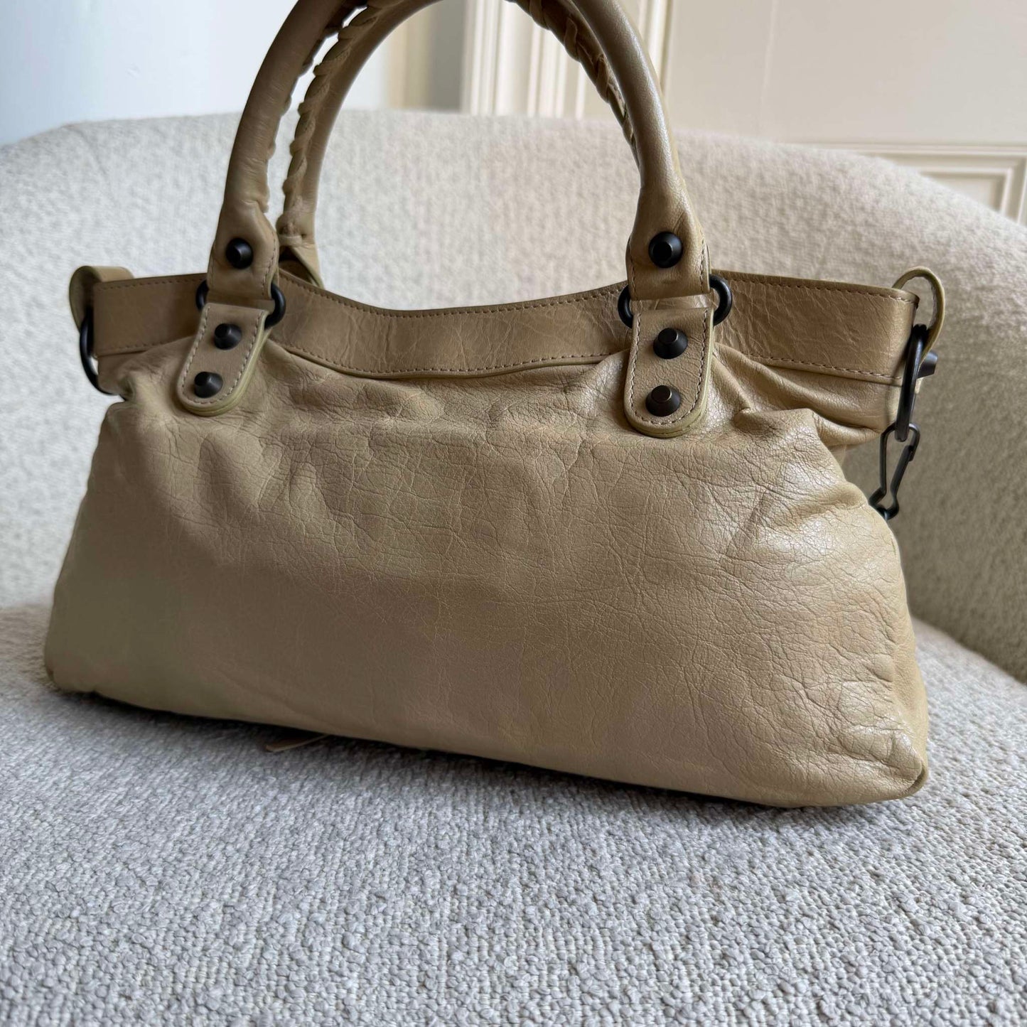 2013 Balenciaga First Cream Beige Leather Handbag
