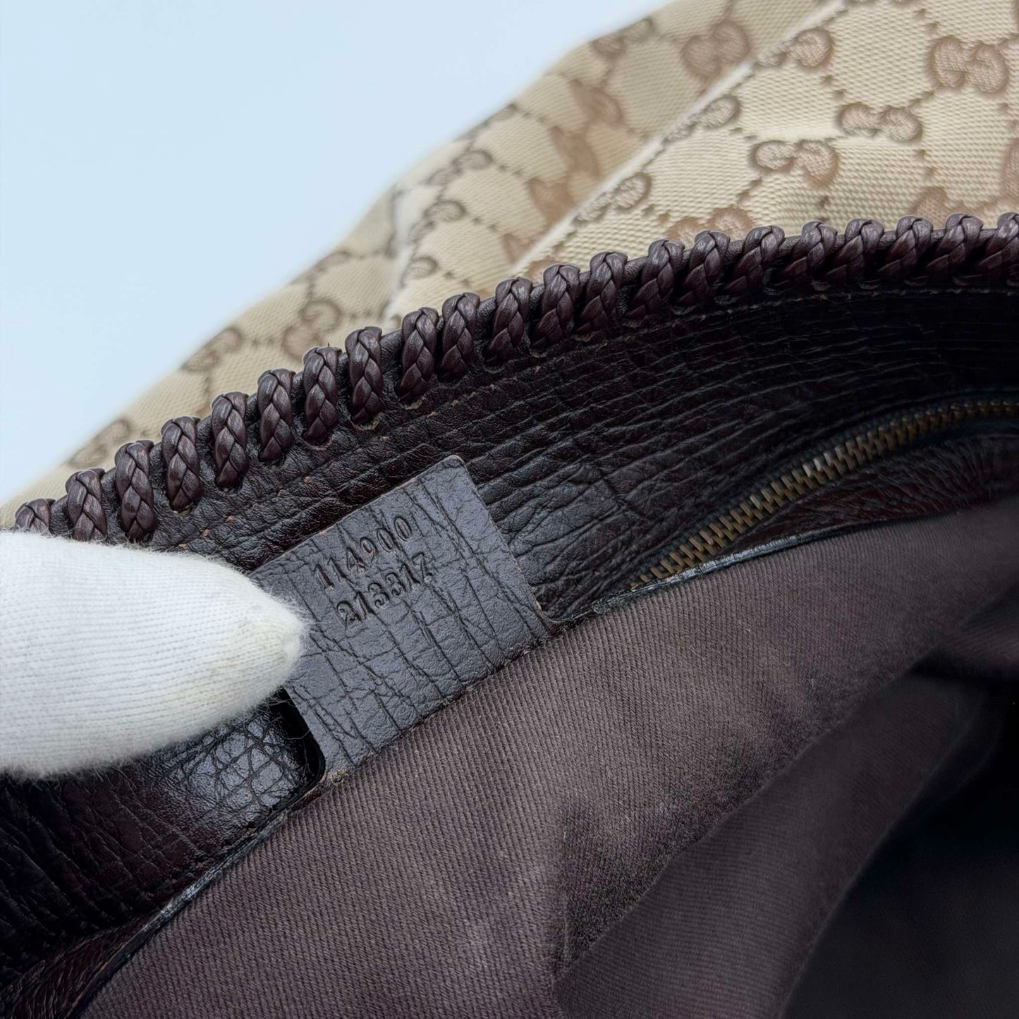 RARE Gucci GG Canvas Horsebit Large Hobo Brown Shoulder Bag