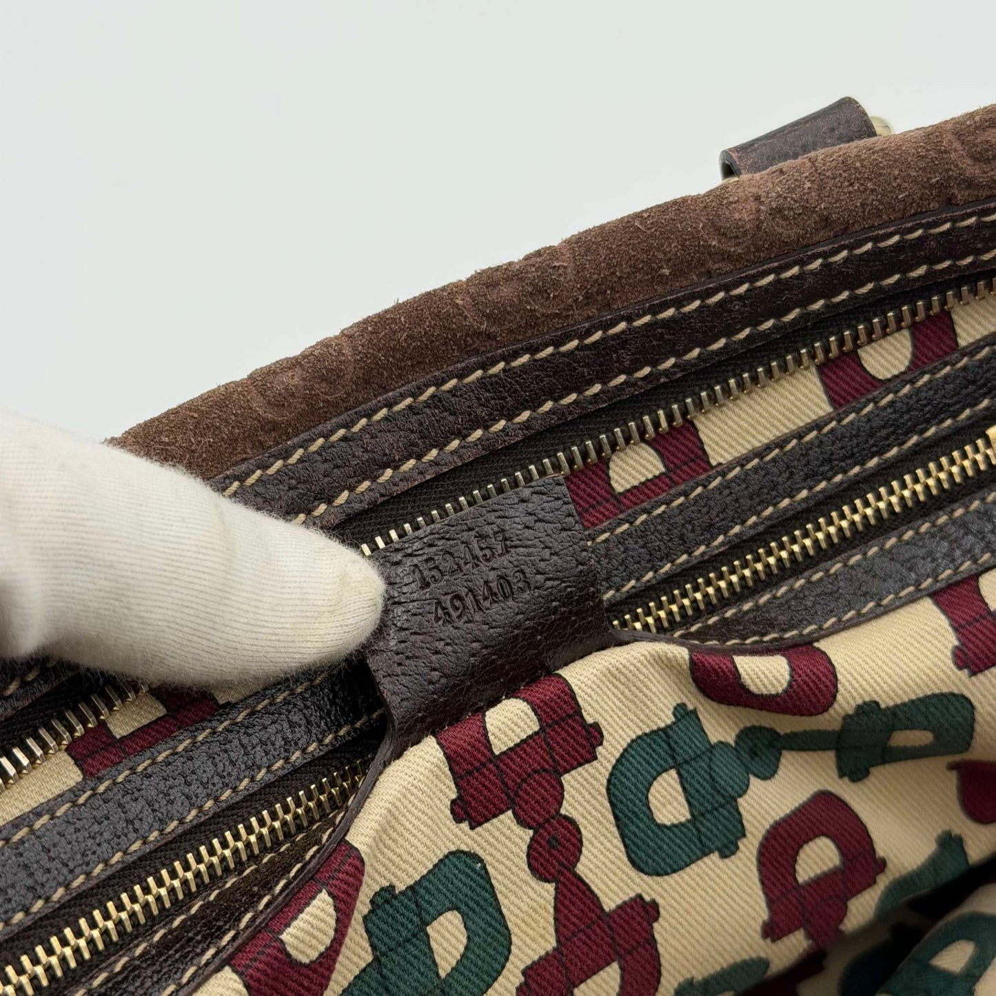 RARE Gucci GG Suede Charmy Boston Brown Shoulder Bag