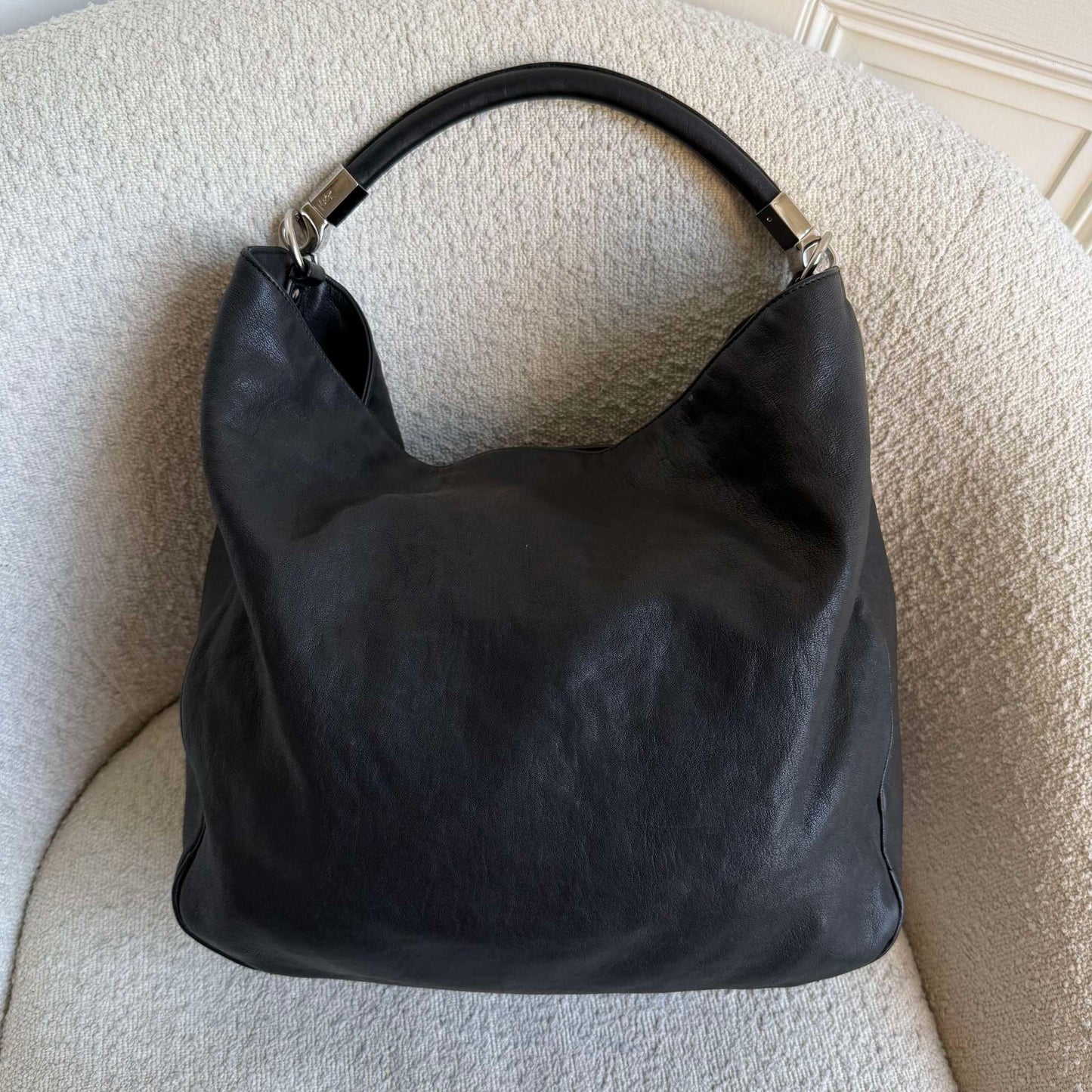 YSL Roady Hobo Leather Black Shoulder Bag