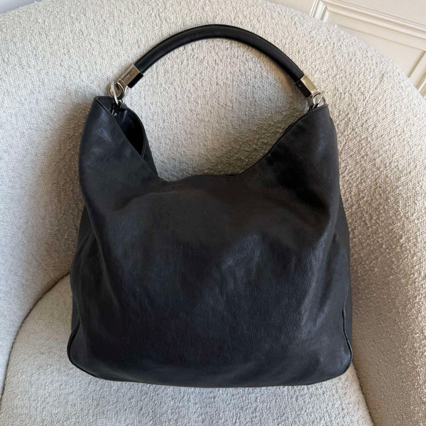 YSL Roady Hobo Leather Black Shoulder Bag
