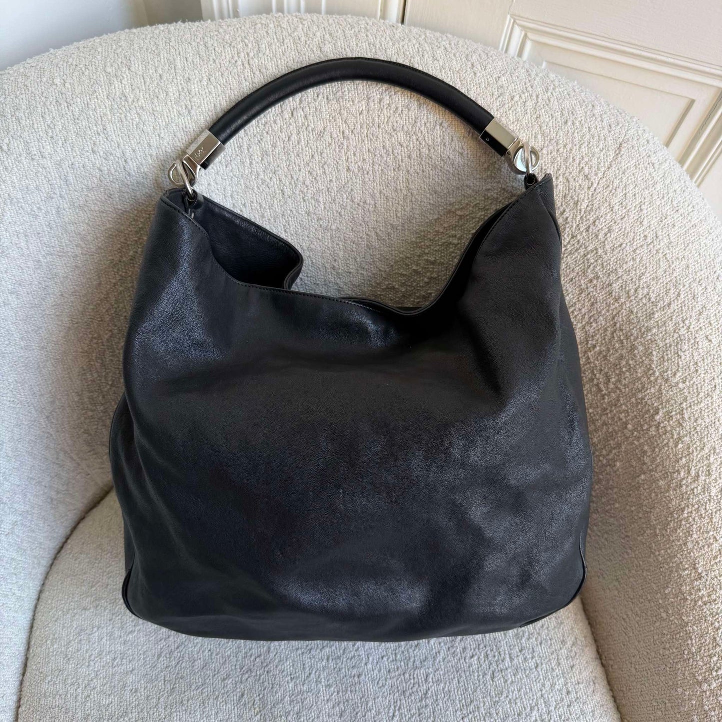 YSL Roady Hobo Leather Black Shoulder Bag