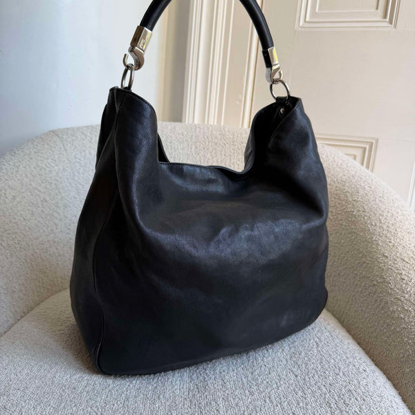 YSL Roady Hobo Leather Black Shoulder Bag