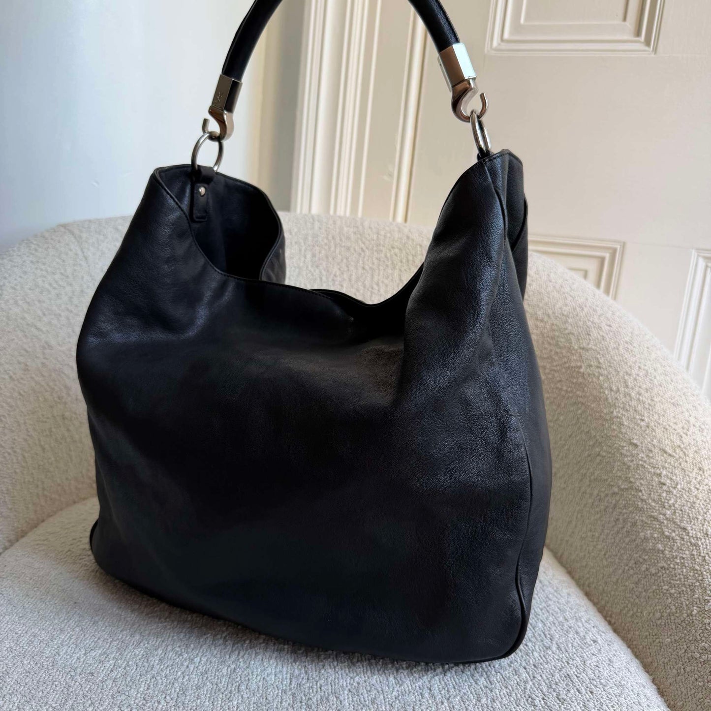 YSL Roady Hobo Leather Black Shoulder Bag