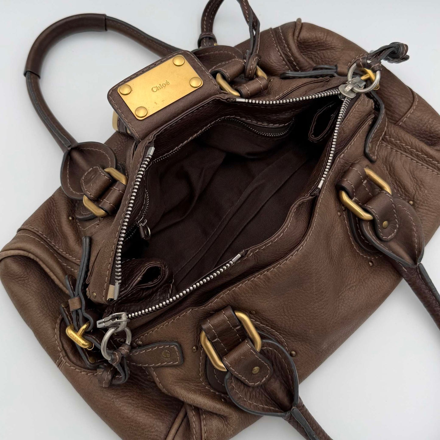 2000s Chloe Paddington Leather Dark Brown Handbag