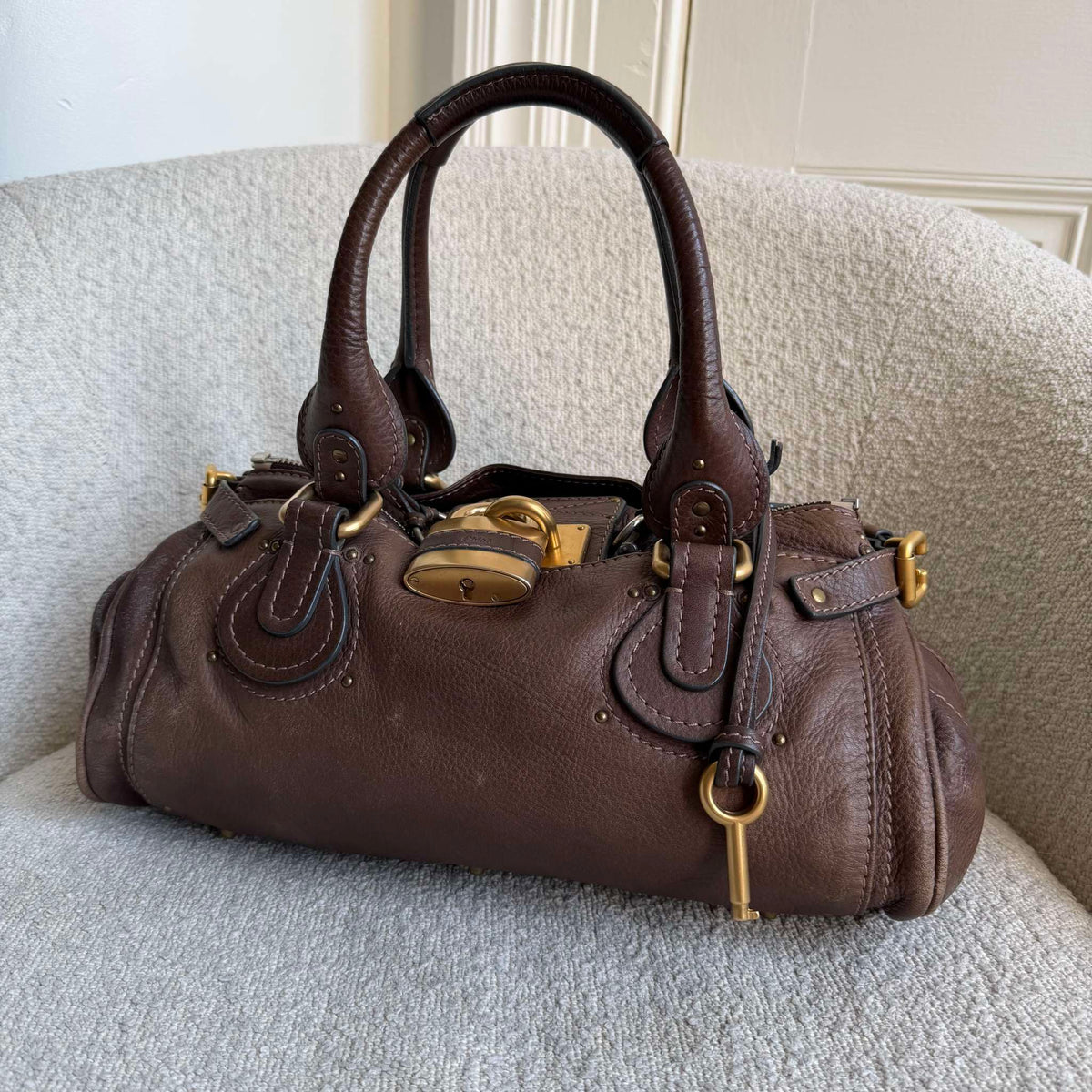 2000s Chloe Paddington Leather Dark Brown Handbag