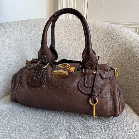 2000s Chloe Paddington Leather Dark Brown Handbag