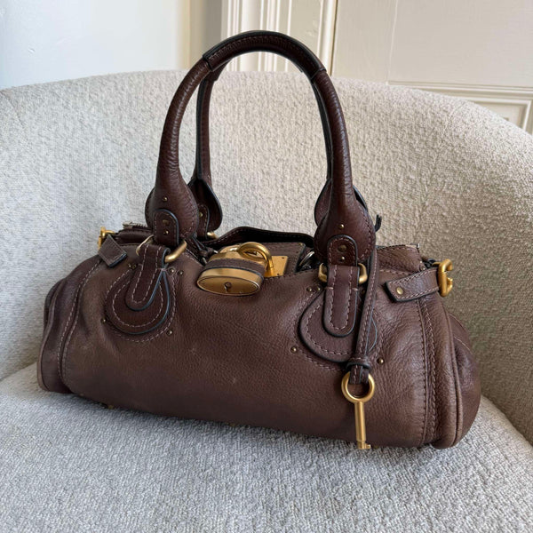 2000s Chloe Paddington Leather Dark Brown Handbag