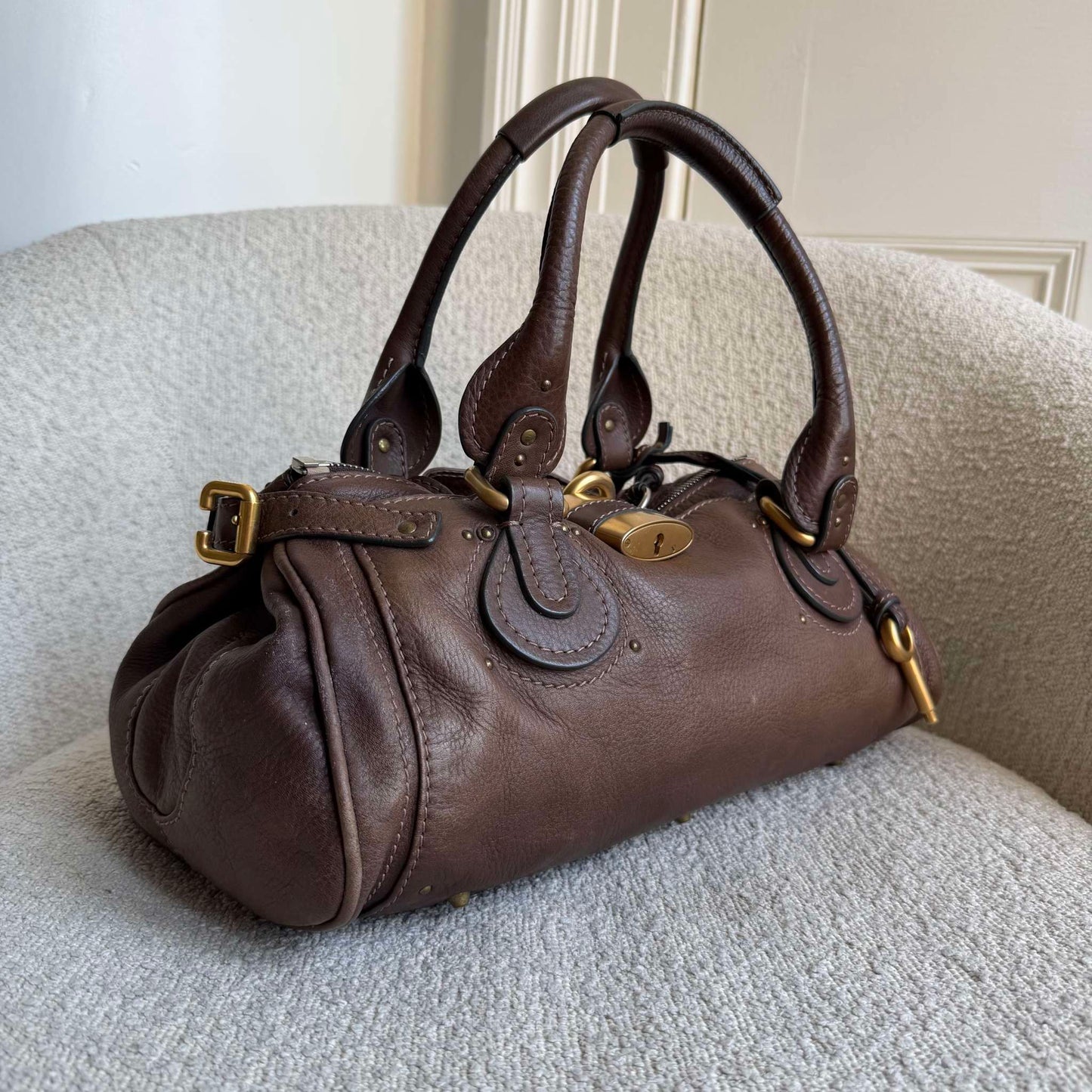 2000s Chloe Paddington Leather Dark Brown Handbag