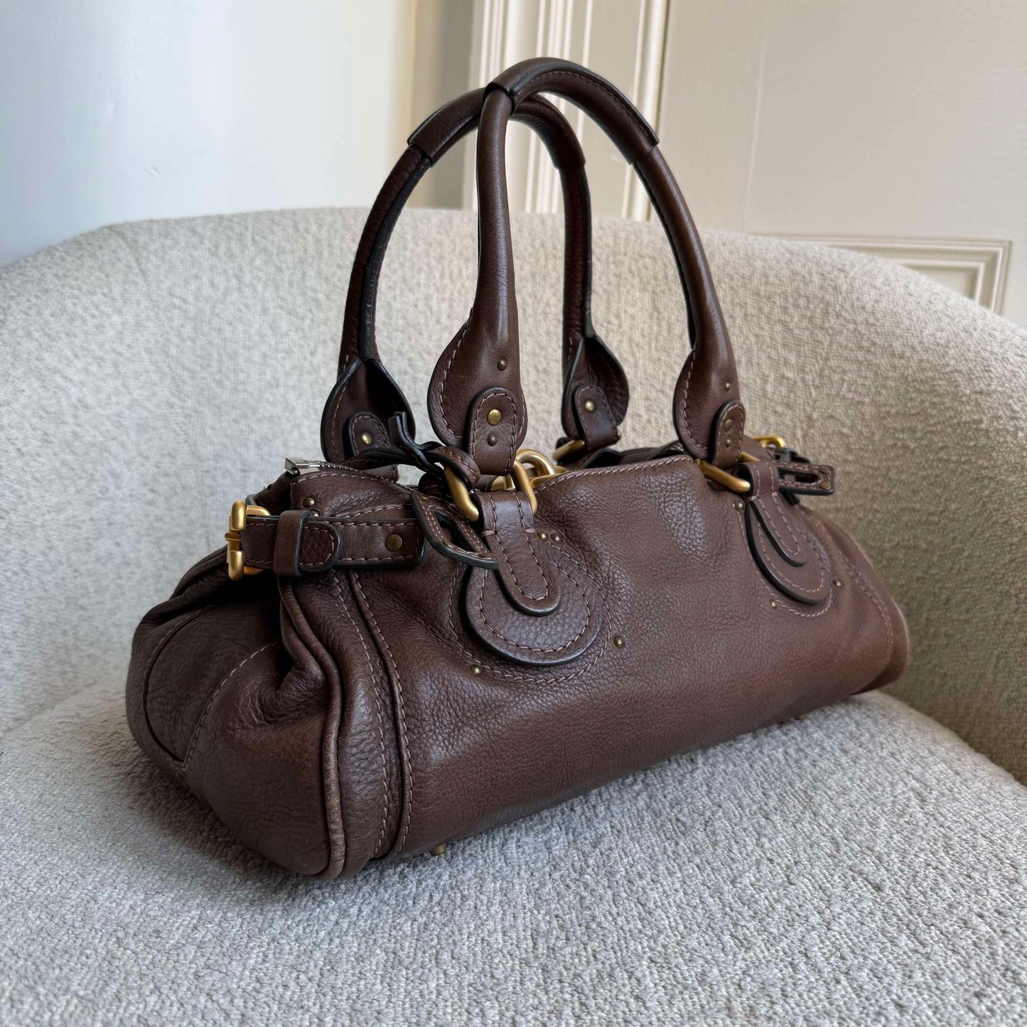2000s Chloe Paddington Leather Dark Brown Handbag