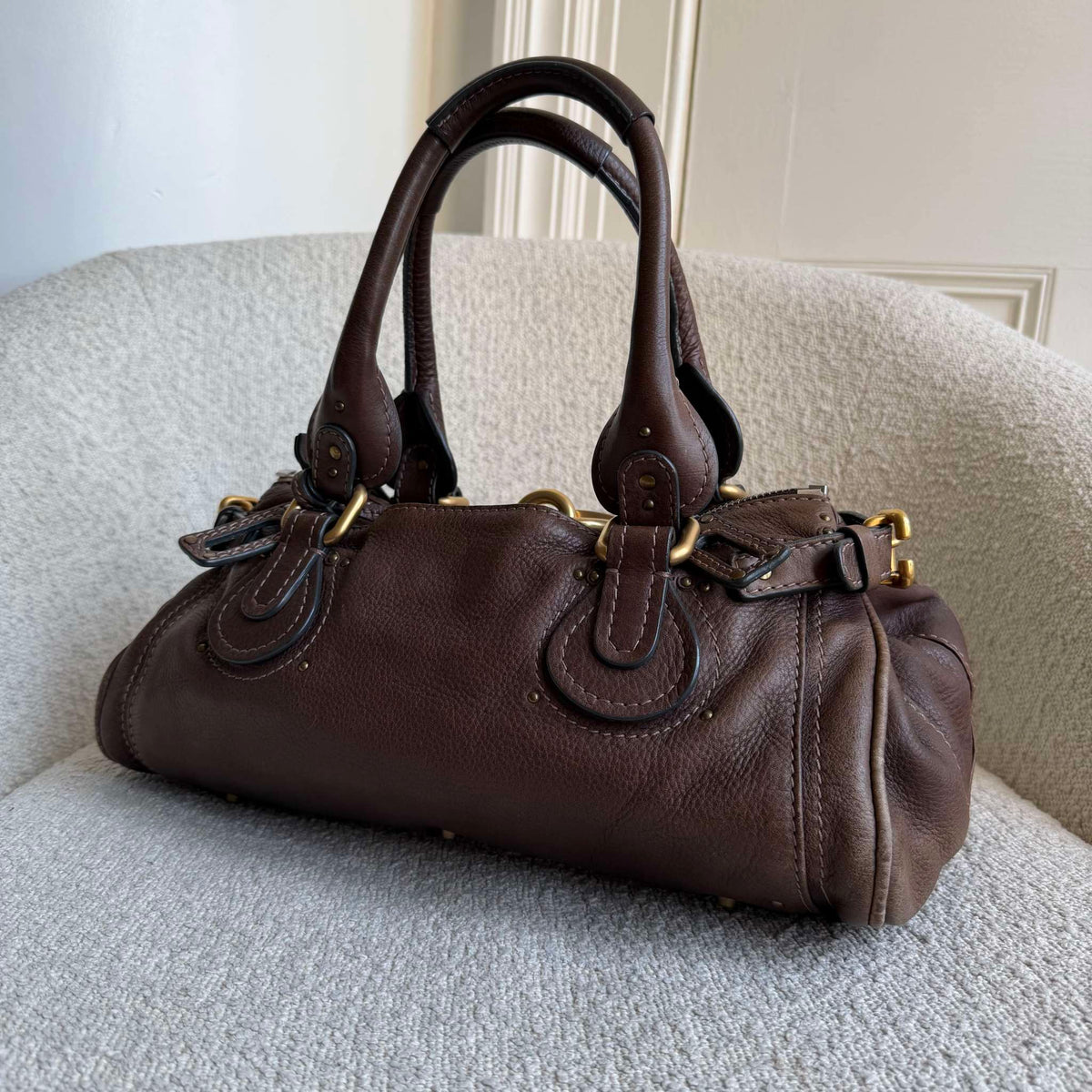 2000s Chloe Paddington Leather Dark Brown Handbag