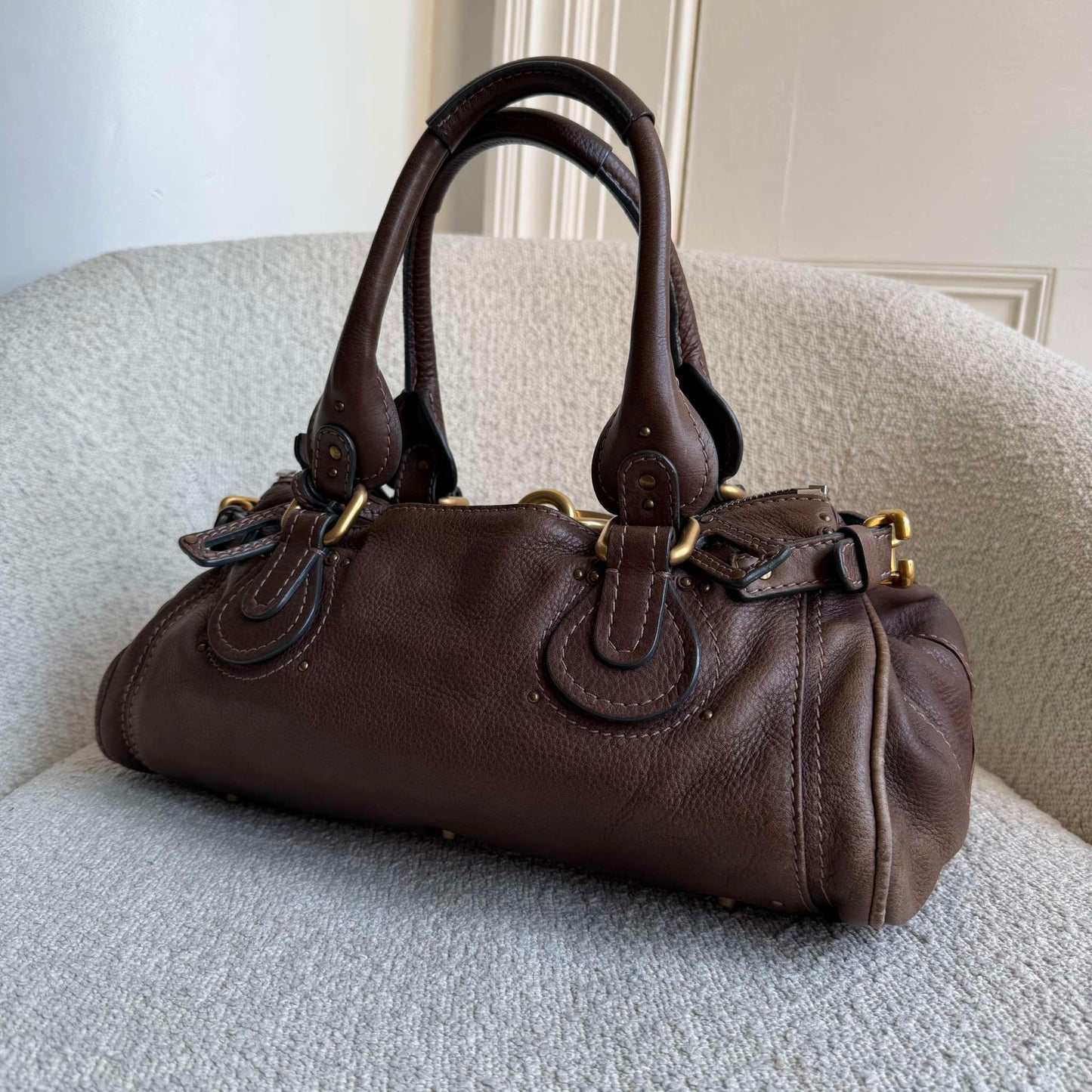 2000s Chloe Paddington Leather Dark Brown Handbag