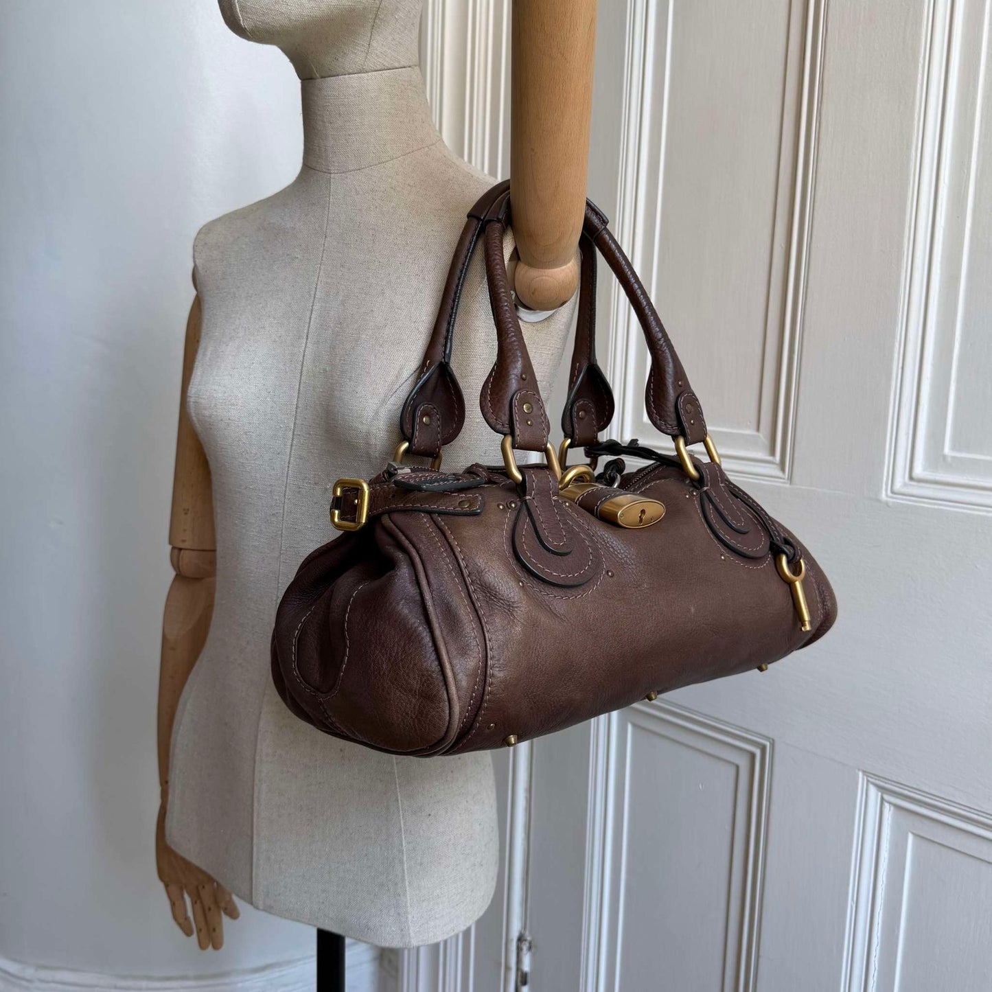 2000s Chloe Paddington Leather Dark Brown Handbag