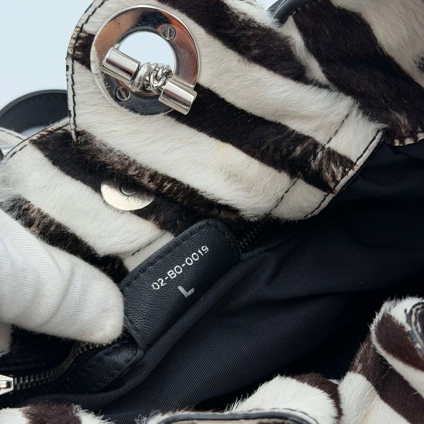 Dior Cannage Le Trente Ponyhair Zebra Black Leather Handbag