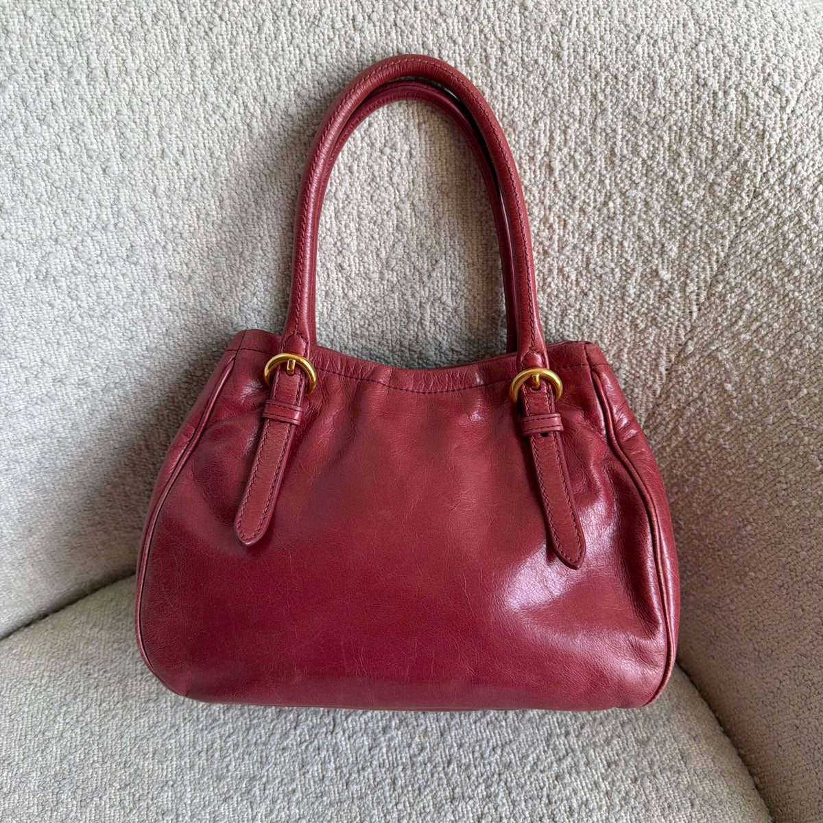 Miu Miu Vitello Bow Pink Leather Handbag