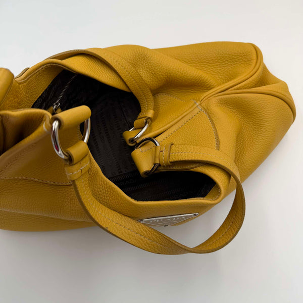 Prada Vitello Daino Yellow Shoulder Bag
