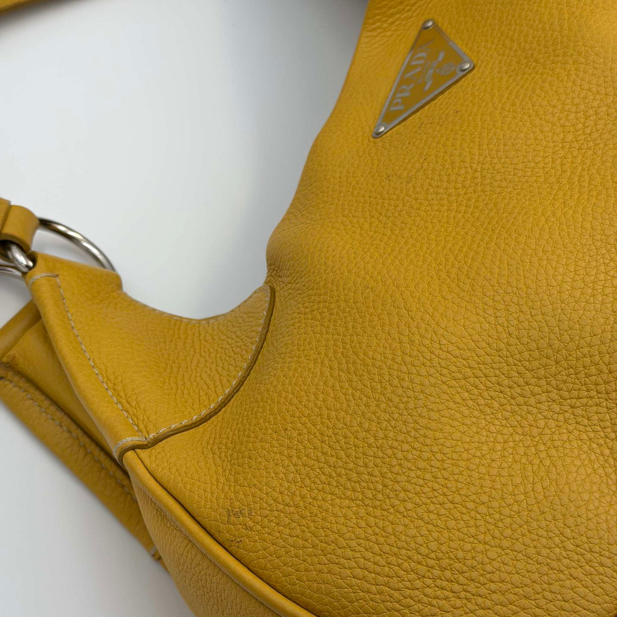 Prada Vitello Daino Yellow Shoulder Bag