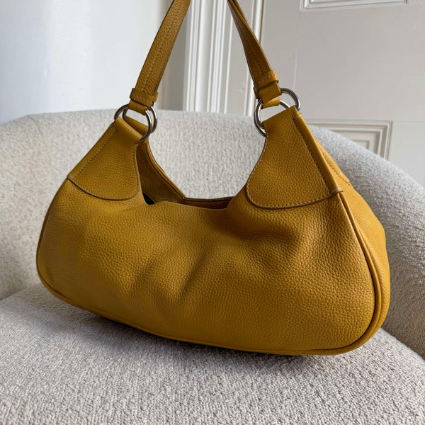 Prada Vitello Daino Yellow Shoulder Bag