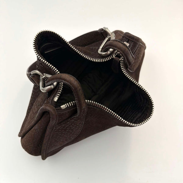Prada Piccoli Suede Brown Shoulder Bag