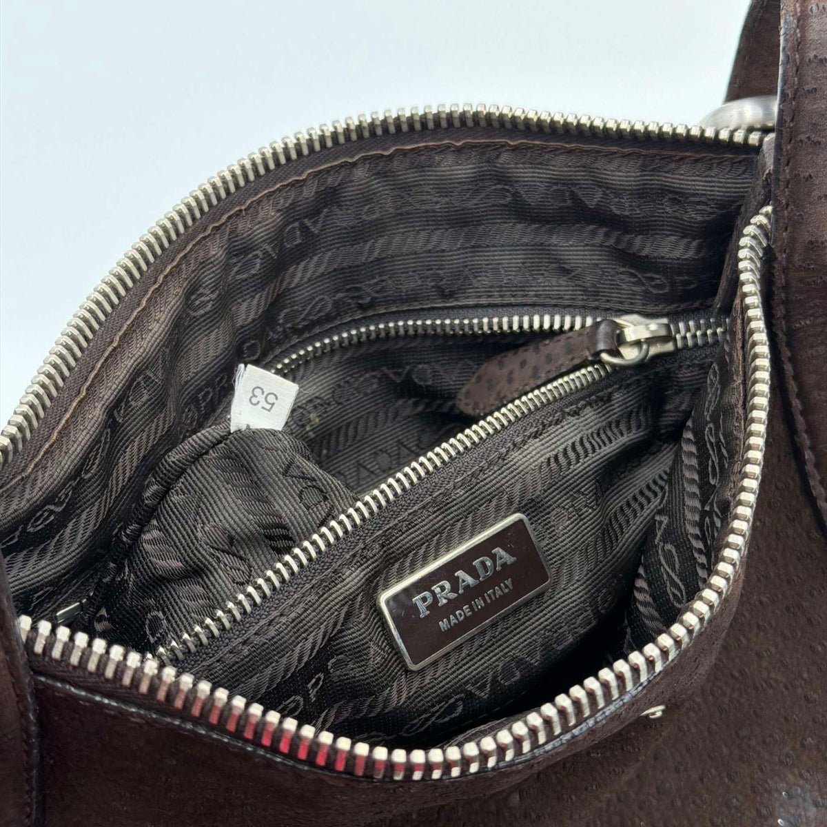 Prada Piccoli Suede Brown Shoulder Bag