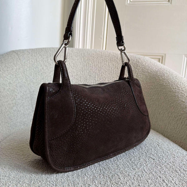Prada Piccoli Suede Brown Shoulder Bag
