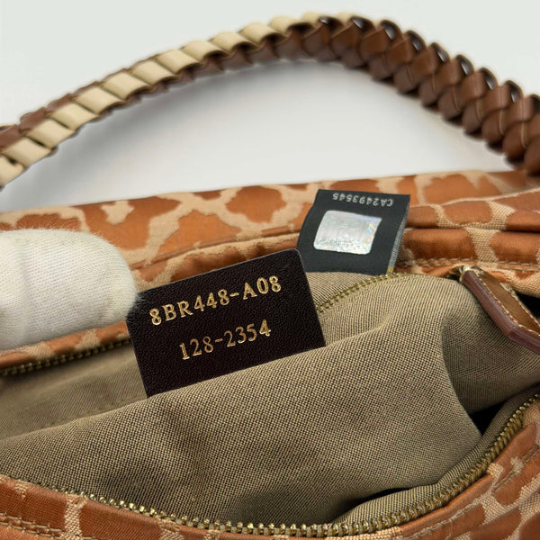 Fendi Chef Leopard Canvas Shoulder Bag