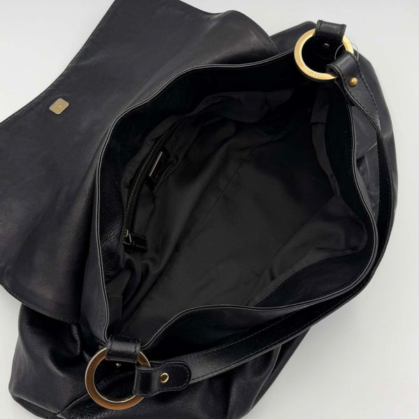 Fendi Chef Leather Black Large Shoulder Bag