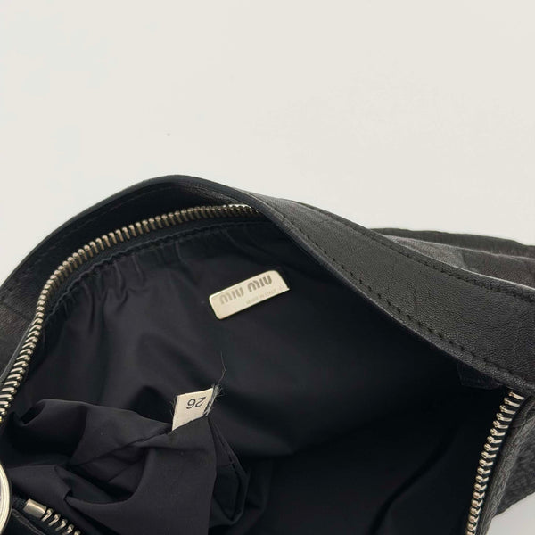 Archive Miu Miu Black Leather Shoulder Bag