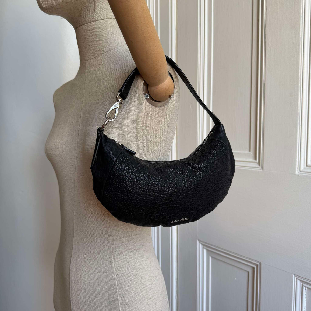 Archive Miu Miu Black Leather Shoulder Bag