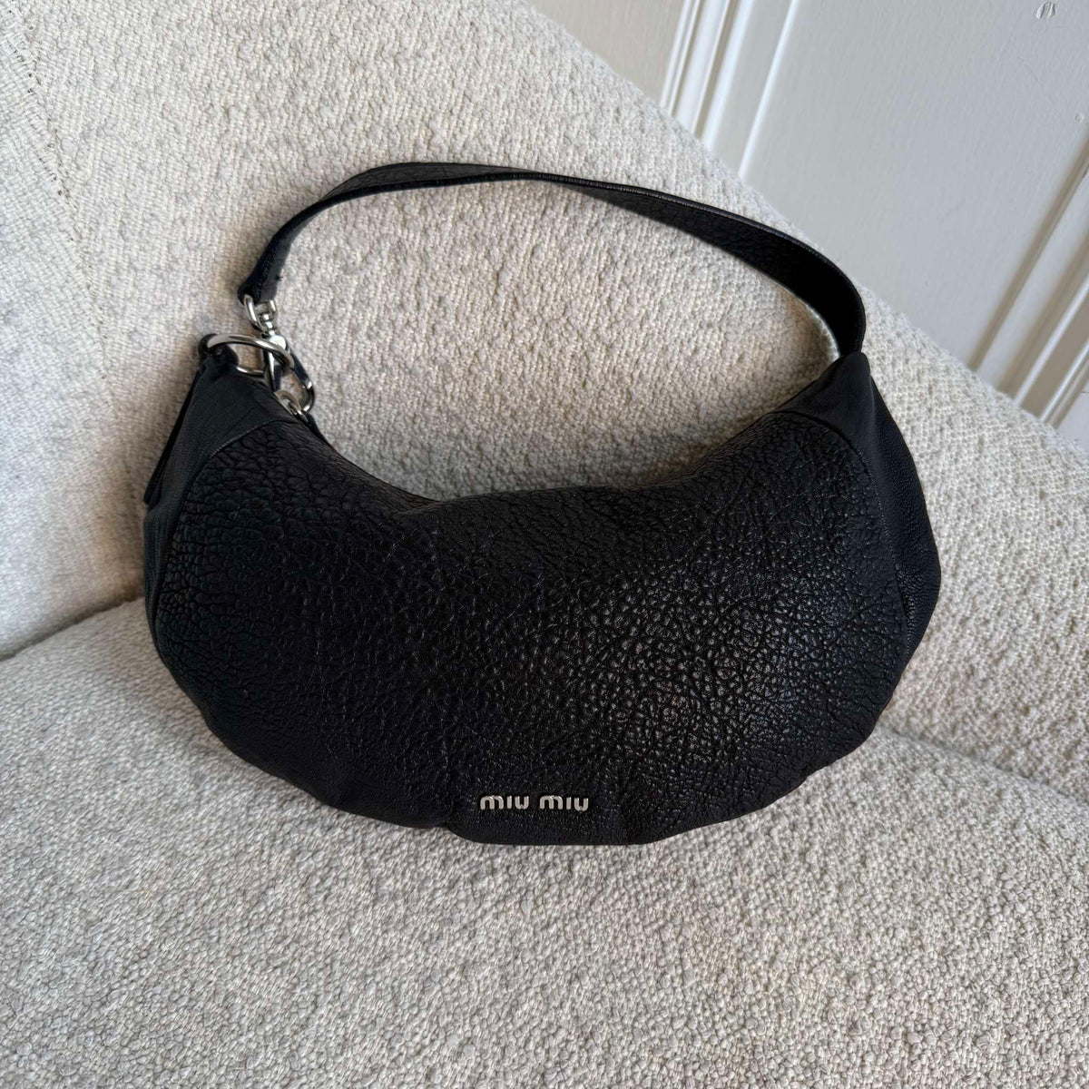 Archive Miu Miu Black Leather Shoulder Bag