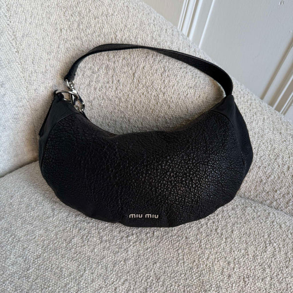 Archive Miu Miu Black Leather Shoulder Bag
