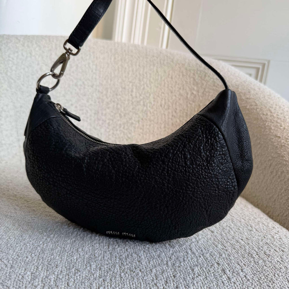 Archive Miu Miu Black Leather Shoulder Bag