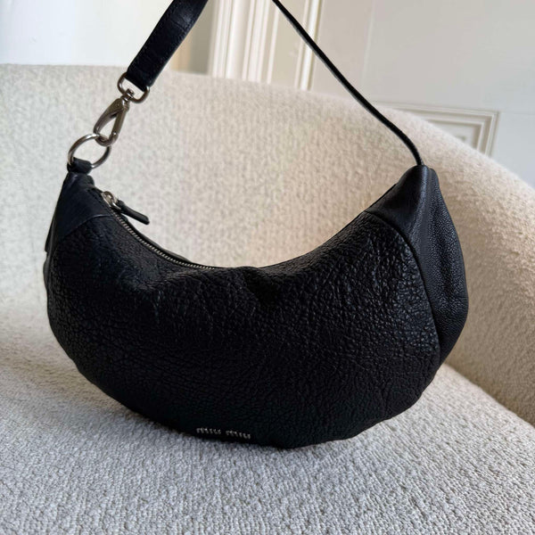 Archive Miu Miu Black Leather Shoulder Bag