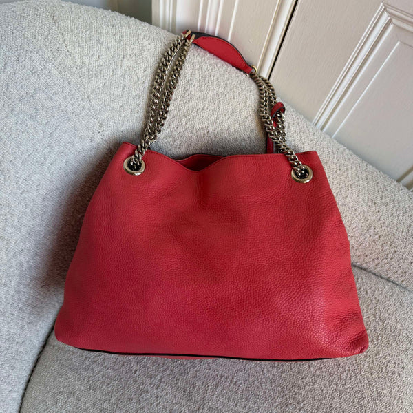 Gucci Soho Chain Pink Leather Tote Bag