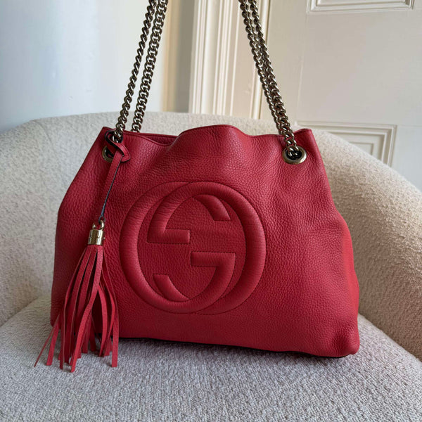 Gucci Soho Chain Pink Leather Tote Bag