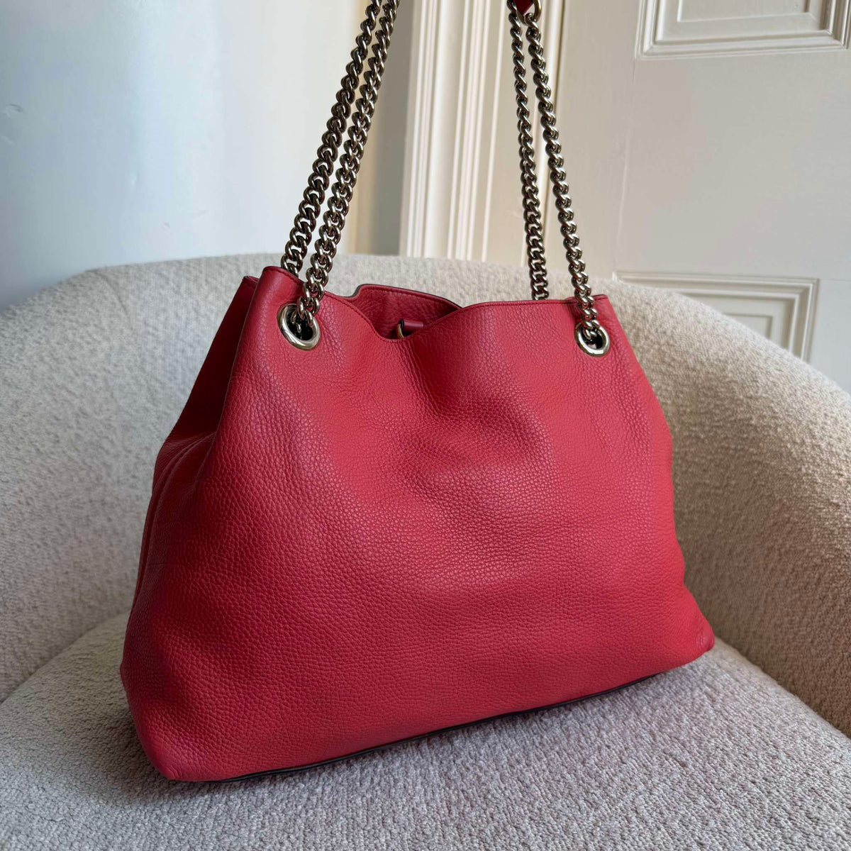 Gucci Soho Chain Pink Leather Tote Bag