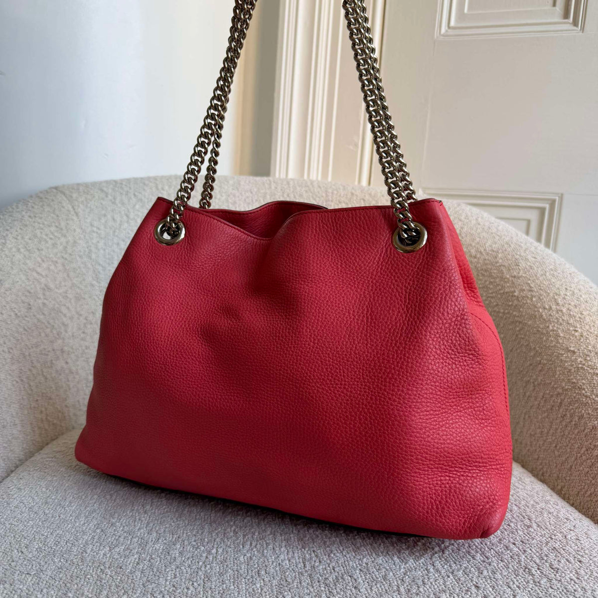 Gucci Soho Chain Pink Leather Tote Bag