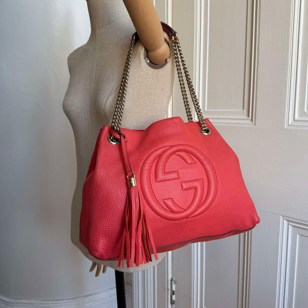 Gucci Soho Chain Pink Leather Tote Bag