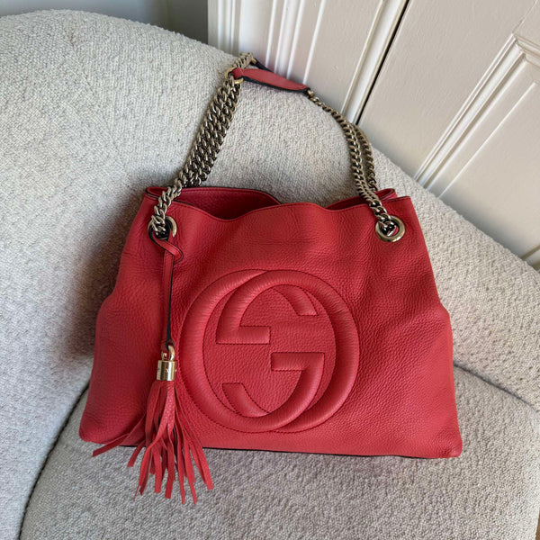 Gucci Soho Chain Pink Leather Tote Bag