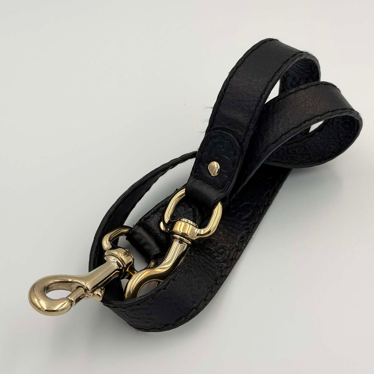 Gucci Guccissima Indy Hobo Black Leather Shoulder Bag