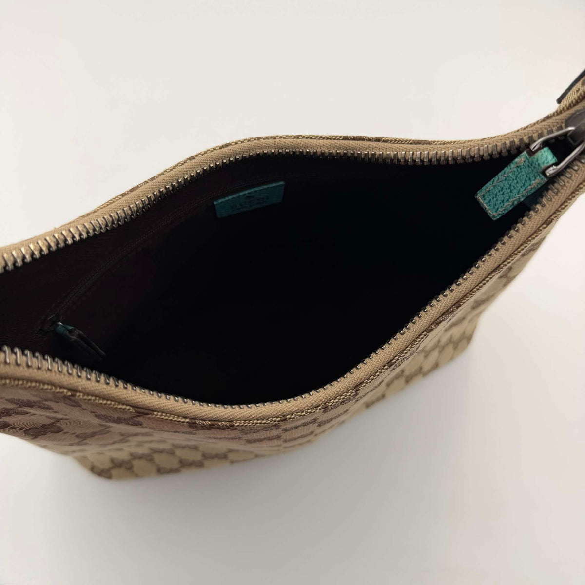 Gucci GG Canvas Aqua Blue Shoulder Bag
