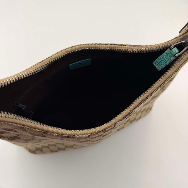 Gucci GG Canvas Aqua Blue Shoulder Bag