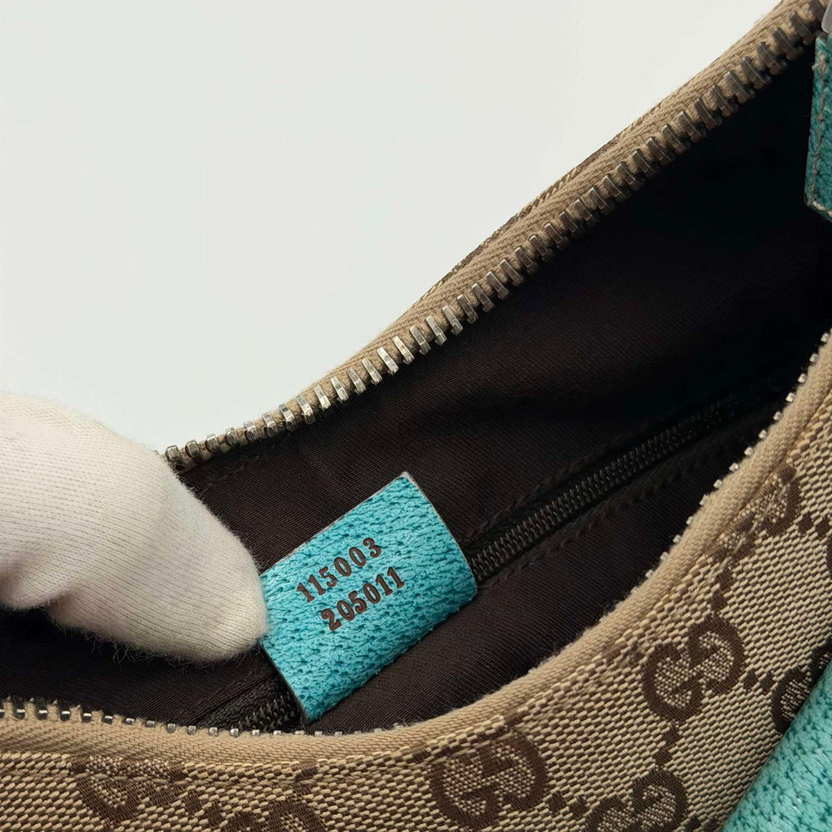 Gucci GG Canvas Aqua Blue Shoulder Bag