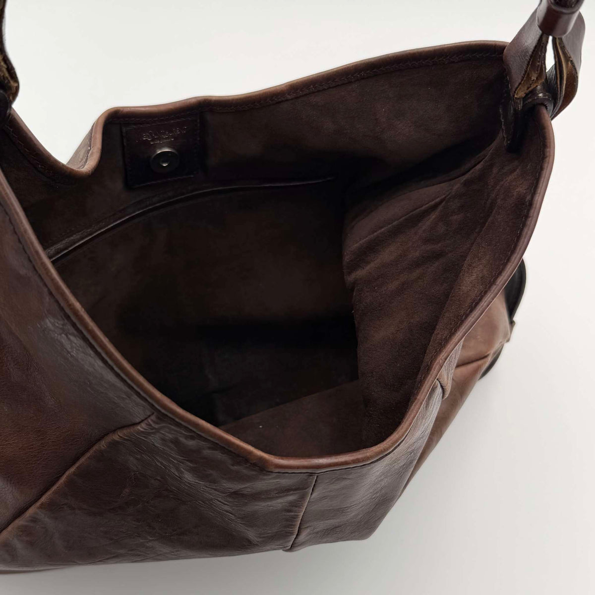 2000s YSL Mombasa Leather Brown Shoulder Bag