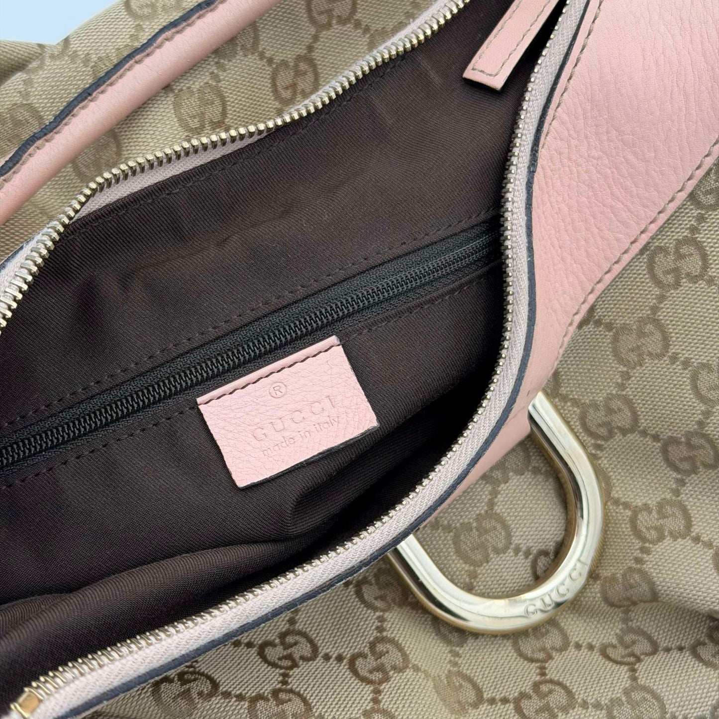 Gucci GG Canvas Abbey Pink Shoulder Bag