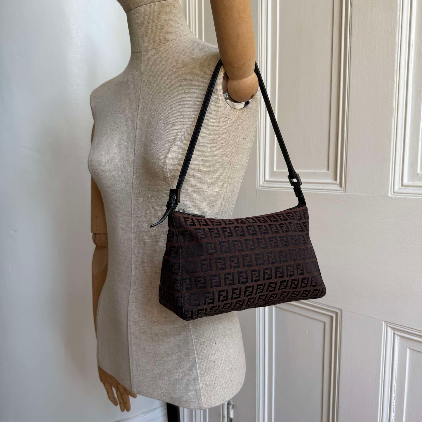 Fendi Zucchino Brown Shoulder Bag